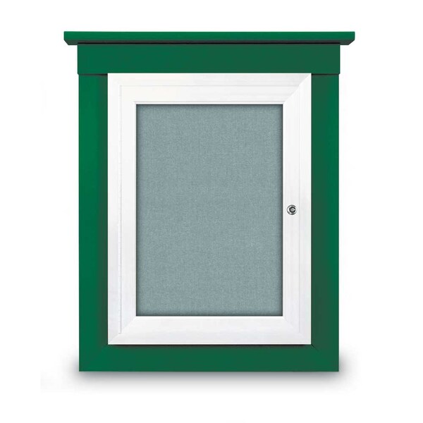 United Visual Products 60"x48" 2-Door Enclosed Letterboard, White Vinyl/Walnut UV2626O-WALNUT-WHITE - main